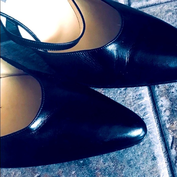 Bally Vintage Pia Elegant Black Switzerland Made Leather Cross Strap Heels - Picture 6 of 9